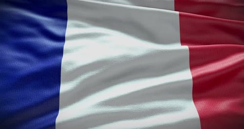 Realistic Waving Flag of France Animated Background