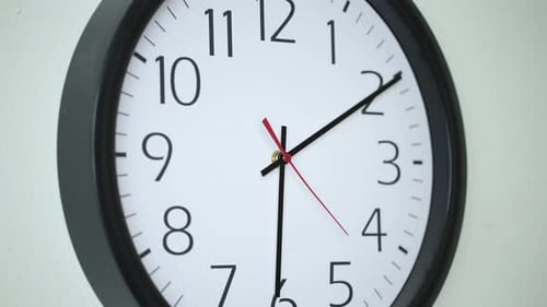 4K time lapse shot of clock moving fast in business office
