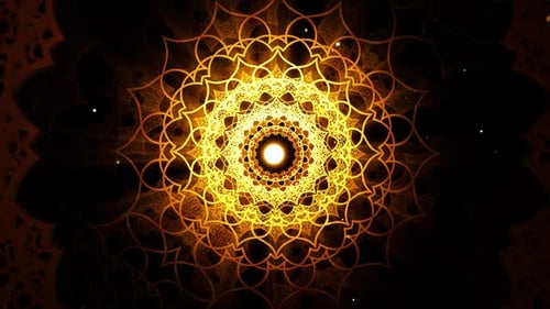 Ornate Golden Mandala Spiritual Loop Animation