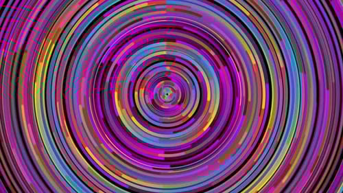 Multi Colored Circles and Rings Lines 4K Seamless Loop