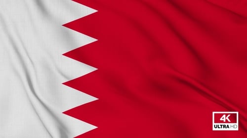 Bahrain National Flag Realistic Seamless Waving Loop