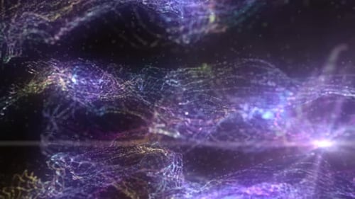 Colorful Particle Waves Moving Loop Background