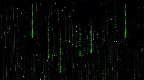 Matrix Digital Background Animation on Black