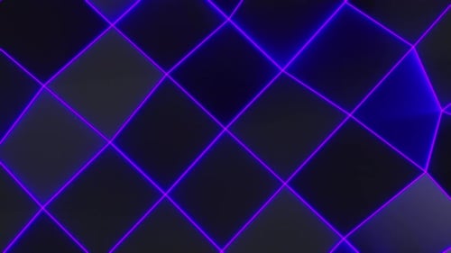 Abstract Neon Glowing Grid Lines Background Loop