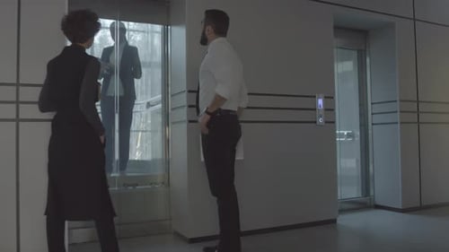 Busy Day at Modern Office Building