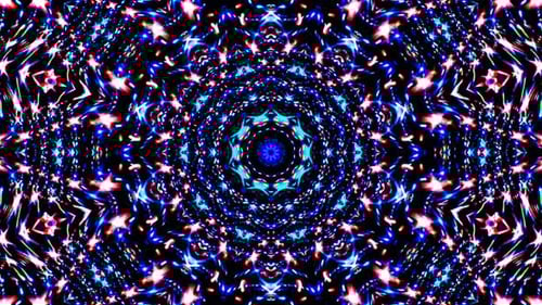 Abstract Glowing Kaleidoscope Light Pattern Background