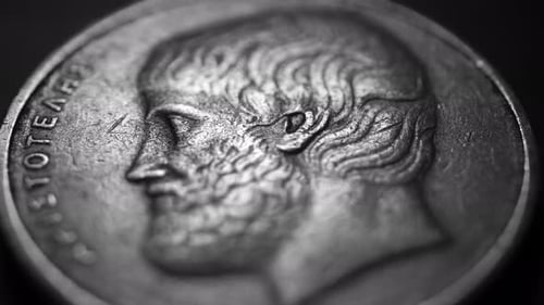 Extreme Close Up of Antique Coin