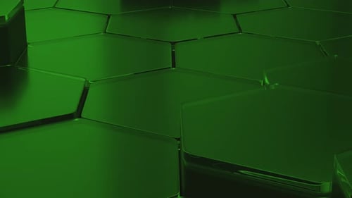 3D Loop Hexagon Background Green