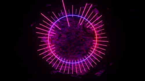 Pulsing Neon Circle Audio Visualizer Background Loop