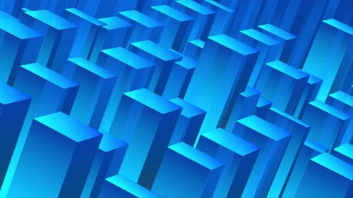 Abstract Blue Geometric Blocks Moving Up and Down Seamless Loop