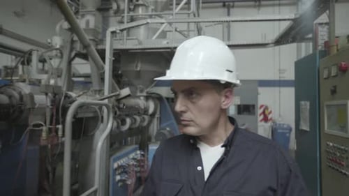 Engineer working in factory