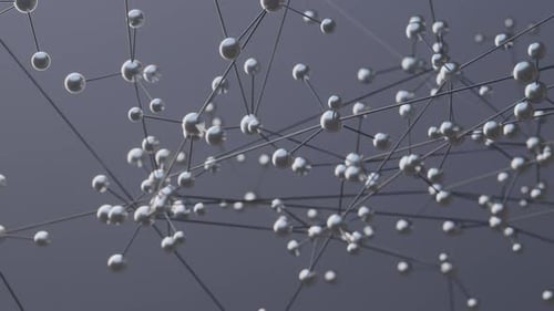 Futuristic Metallic Molecular Structure