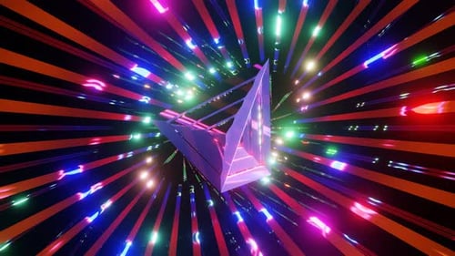 VJ Loop Tunnel Pyramid Floating in Lights