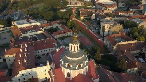 Beautiful Aerial View of the Old Town of Vilnius, the Capital of Lithuania