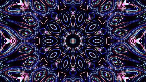Vibrant Abstract Glowing Kaleidoscope Pattern Background Loop