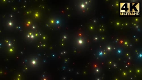Colorful Shimmering Stars Background Loop