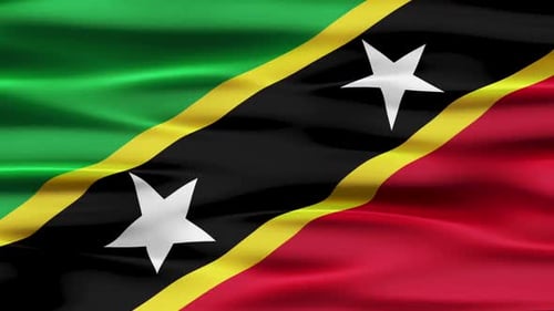 Saint Kitts and Nevis Flag Waving Loop Animation