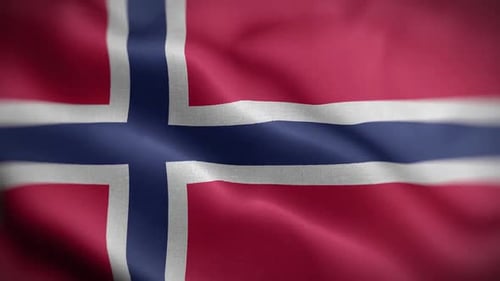 Realistic Norway Flag Waving Seamless Loop Background