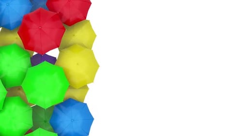 Umbrella multicolored background with many colorful umbrellas 3d rendering