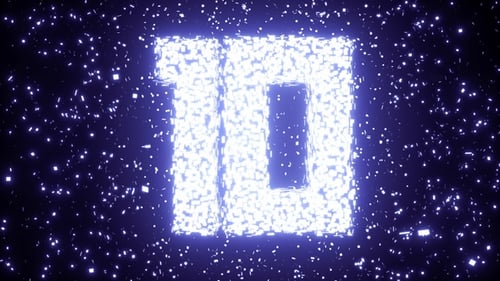 Shimmering Blue Glowing Particles Abstract Background Loop