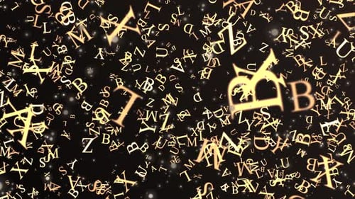Golden Alphabet Letters Falling Decorative Background