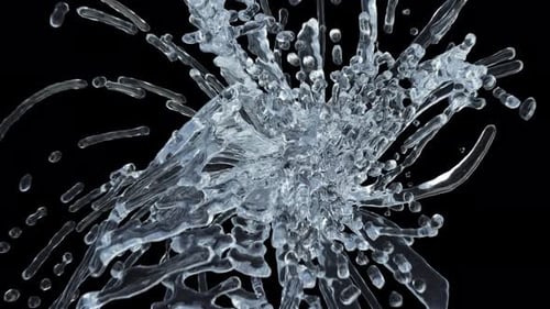 Dynamic Water Splash Burst Transition with Alpha Channel