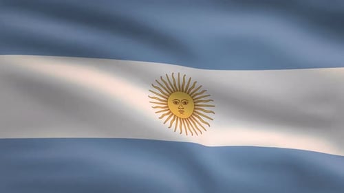 Realistic Waving Flag of Argentina Loop