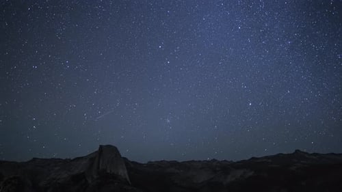 Cinematic View of Milky Way Stars Timelapse Night Sky View From Forest