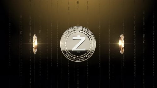 Set 6-10 Rotation du fond de crypto-monnaie ZCASH 4K