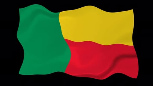 Looping Realistic Waving Flag of Benin