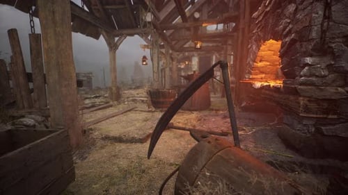 View of Blacksmithing Tools in the Forge