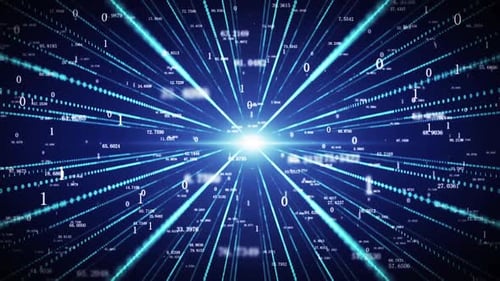 Background Of Science And Technology Tunnel Shuttle Of Big Data Binary Digital Information Flow