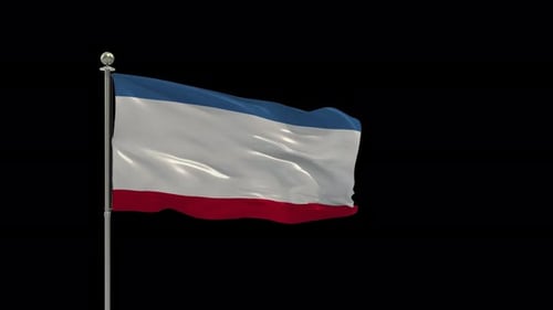 Crimea Flag Waving Animation on Black Background