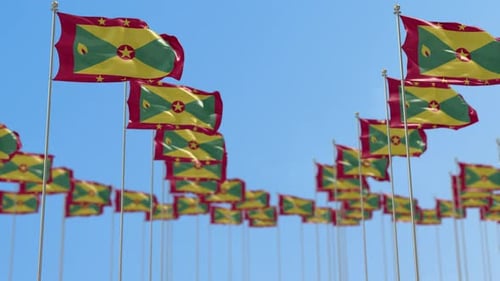 Grenada Reihe der Nationalflaggen, Wanderwurf, Animation
