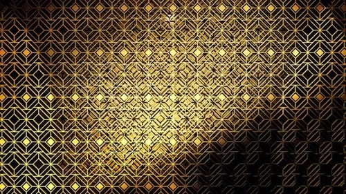 Luxury Golden Geometric Pattern Motion Background Loop