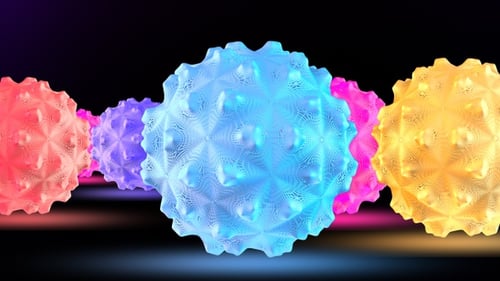 Glowing Geometric Spheres Abstract Background Loop
