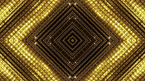 Golden Grid Shimmering Squares Abstract Festive Background Loop