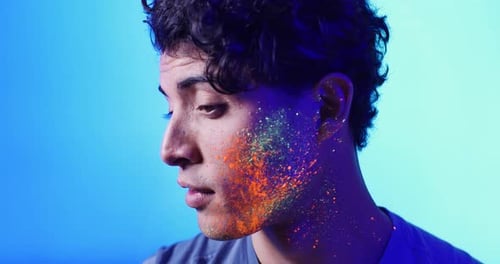 Faces with fluo effects