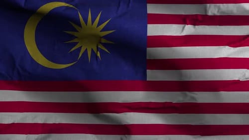 Malaysia National Flag Waving Seamless Loop