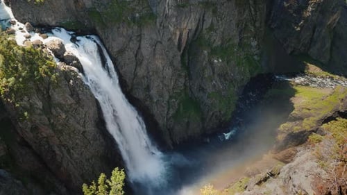 The Famous Waterfall Voringsfossen in Norway