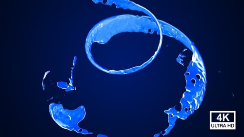 Twisted Blue Paint Splash V5 4K
