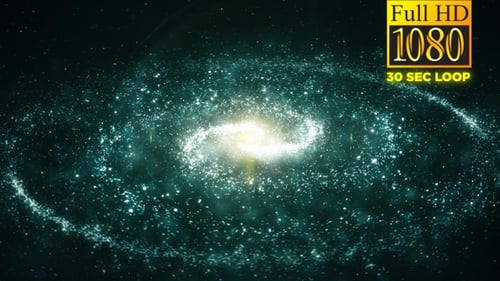 Abstract Galactic Swirl with Sparkling Particles Background