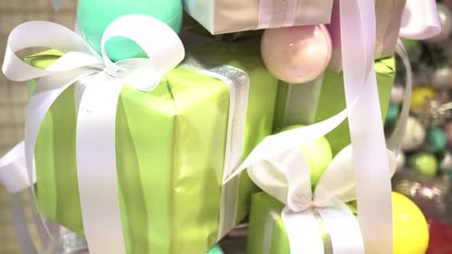 Close up of Gift Boxes with Ribbons