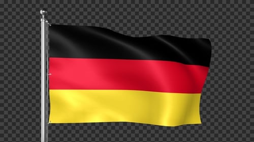 Realistic German Flag Waving Seamless Loop with Transparent Background