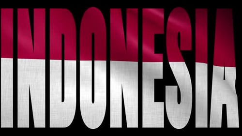 Waving Indonesia Flag Animated Text Title