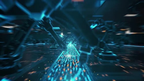Blockchain in der Lieferkette mit digitaler Technologie - Hitech-Konzept