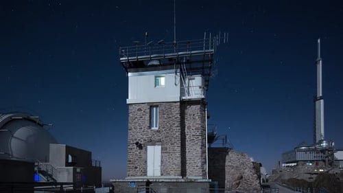Pyrenäen Zeitraffer Frankreich Nacht Berge Sterne Observatorium