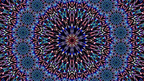 Abstract Kaleidoscope pattern with full colors. Magic mandala. 4k