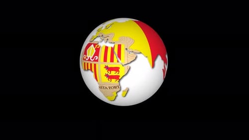 Andorra Flag on Spinning Globe World Map Animation
