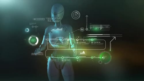 Android Works With Virtual Array Of Infographic Data HD